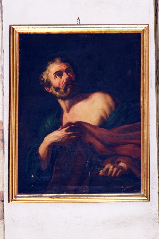 Ambito napoletano sec. XVII, San Pietro in olio su tela