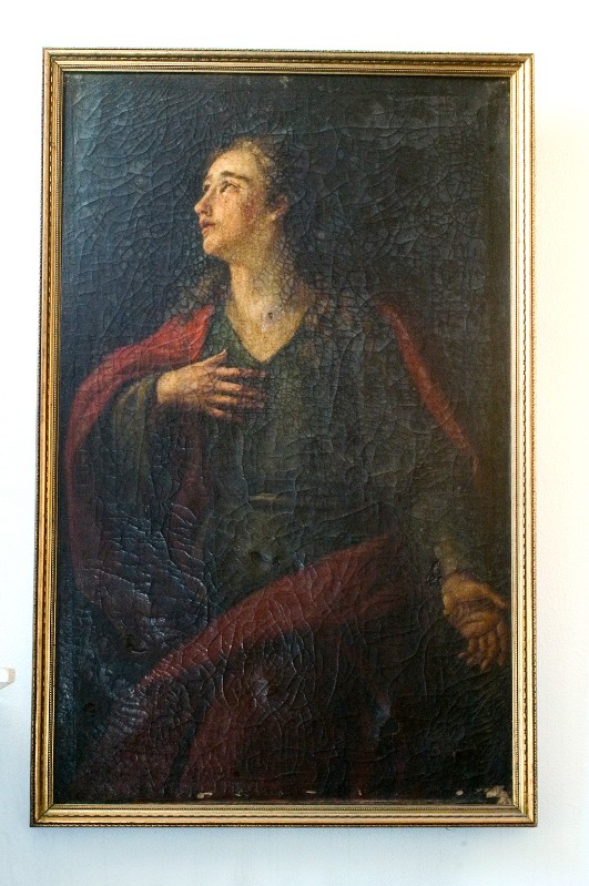 Ambito napoletano sec. XVII, San Giovanni Evangelista in olio su tela