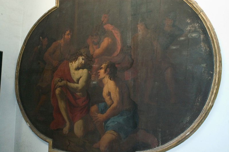 Bott. di Del Po P. terzo quarto sec. XVII, Gesù Cristo deriso in olio su tela