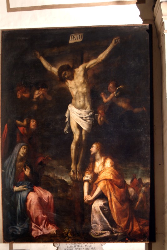 Fiasella D. sec. XVII, Crocifissione di Gesù Cristo in olio su tela