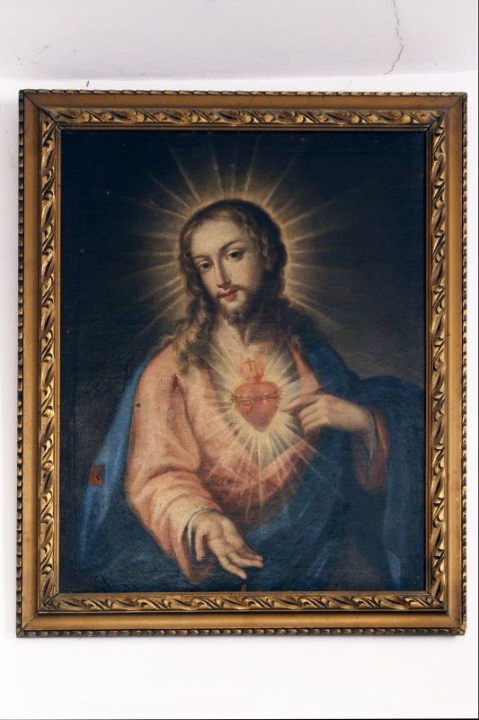 Ambito napoletano sec. XIX, Sacro Cuore di Gesù in olio su tela