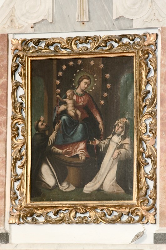 Ambito napoletano sec. XX, Madonna del rosario in olio su tela