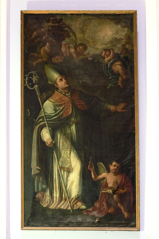 Ambito napoletano sec. XVIII, San Gennaro in olio su tela