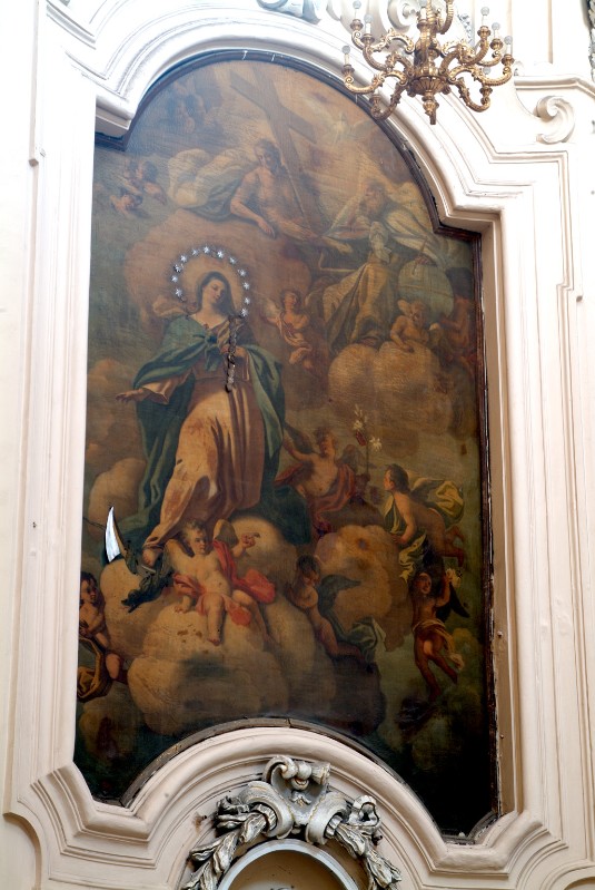Ambito napoletano sec. XVIII, Immacolata concezione in olio su tela