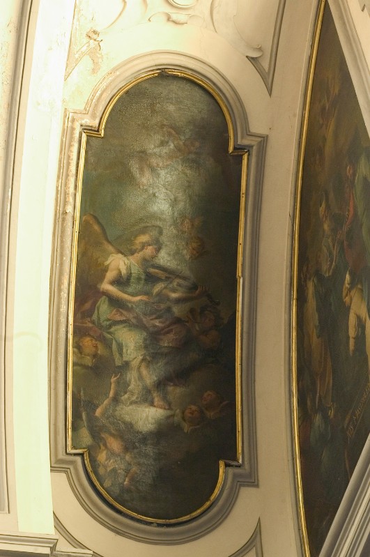 Mastroleo G. secondo quarto sec. XVIII, Angelo musicante in olio su tela