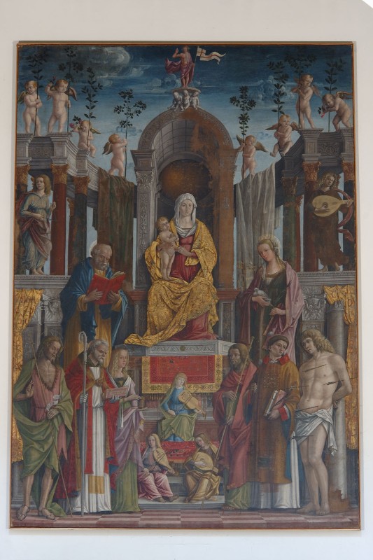 Pellegrino da S. Daniele (1495), Madonna in trono e Santi
