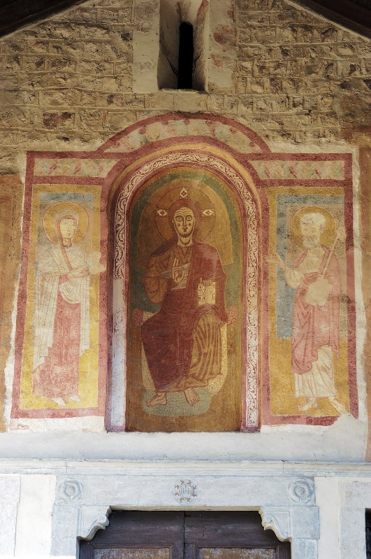 Ambito veronese seconda metà sec. XIII, Cristo tra la Madonna e S. Pietro