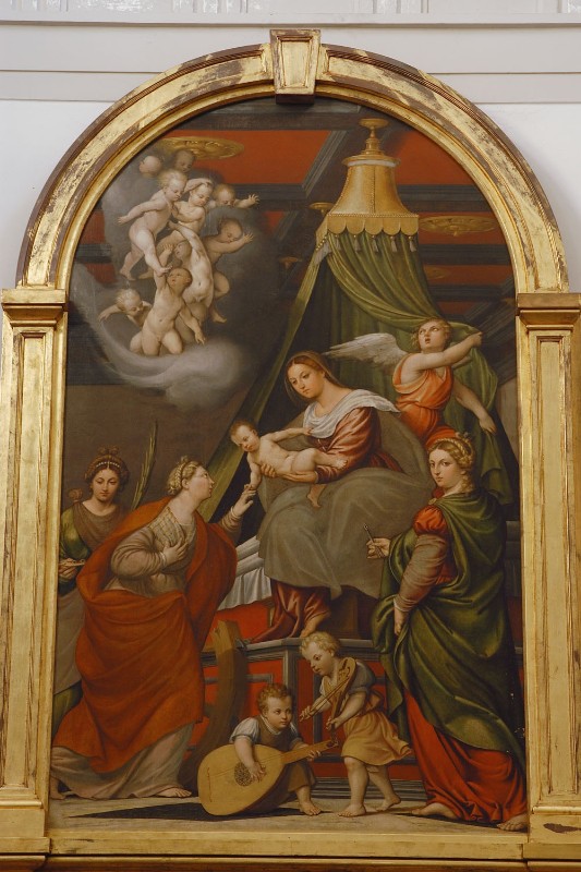 Amalteo P. (1537), Madonna con Gesù Bambino e Sante