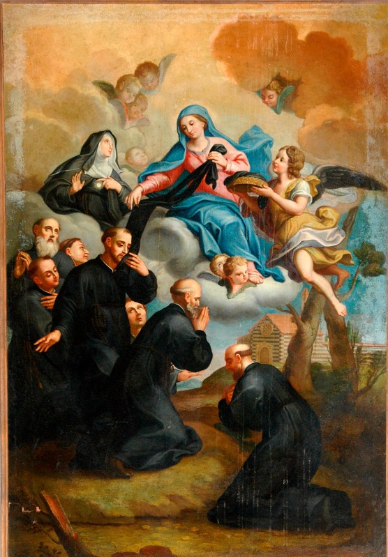 Scuola genovese sec. XVIII, La Madonna consegna la veste dei servi di Maria