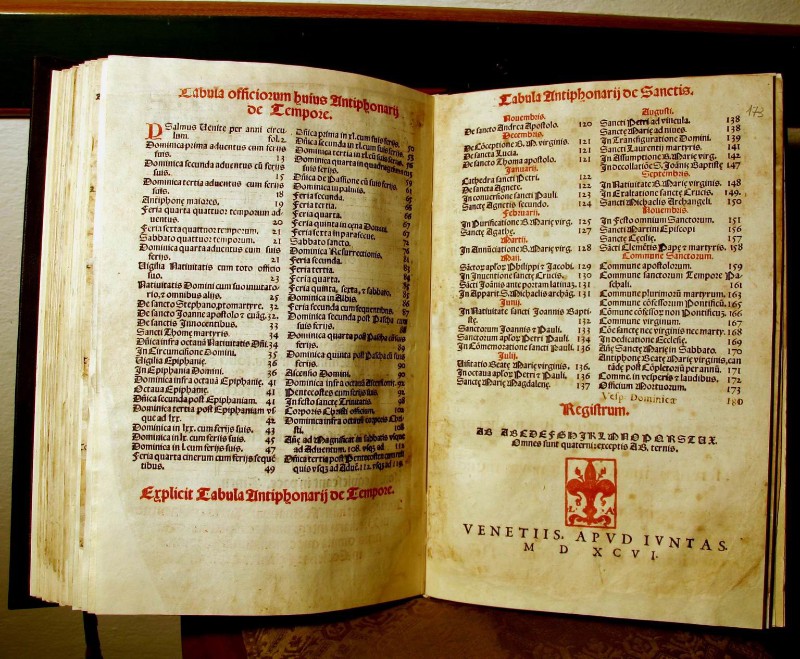 Ambito veneto (1596), Antifonario vol. I
