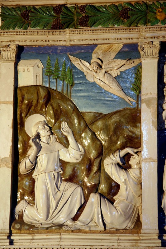 Della Robbia A. sec. XV, San Francesco riceve le stimmate