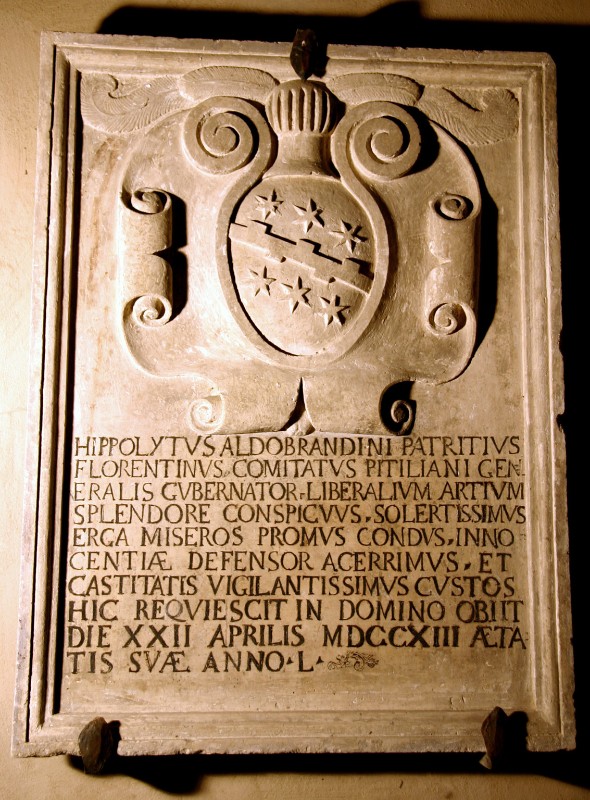 Bott. toscana (1713), Lapide sepolcrale di Ippolito Aldobrandini