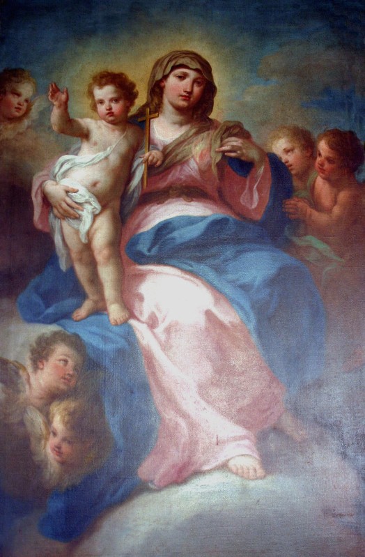 Conca S. sec. XVIII, Madonna con Gesù Bambino e angeli