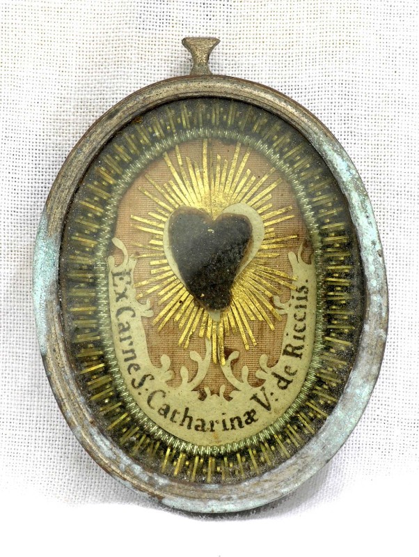 Bottega toscana sec. XVIII, Teca con reliquia di santa Caterina de' Ricci