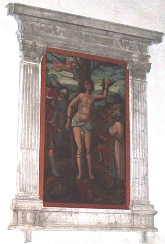 Ambito genovese (?) sec. XIX, Martirio di San Sebastiano