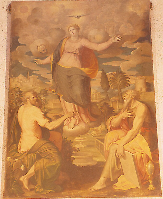 Castello B. sec. XVI, Madonna Immacolata con due profeti
