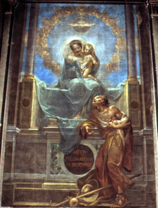Traverso M. sec. XX, Madonna col Bambino e San'Alessio
