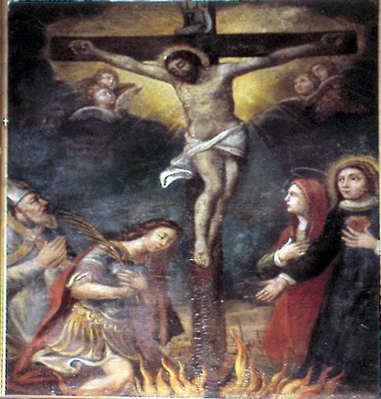 Scuola ligure secc. XVIII-XIX, Cristo crocifisso adorato da Santi