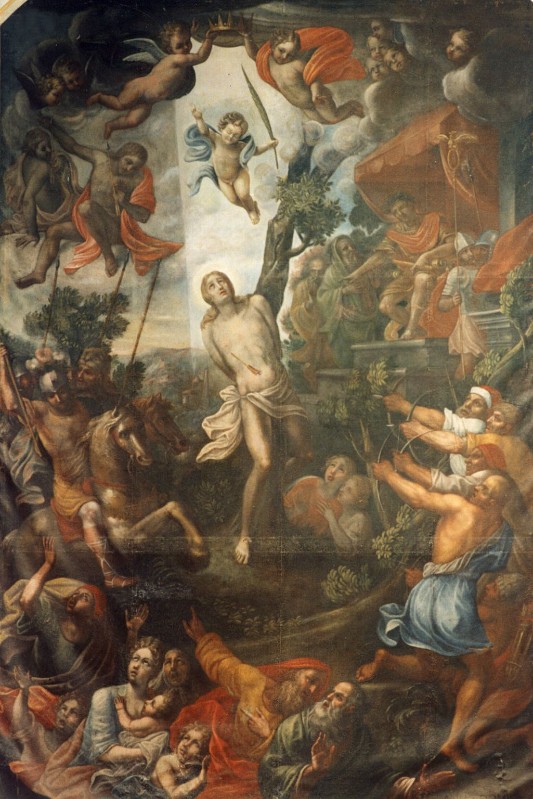 Bottega siciliana (1713), Dipinto di martirio di San Sebastiano