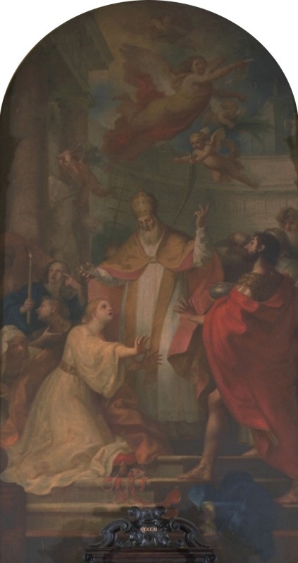 Sciacca T. (1794), Santo Stefano papa ridona la vista a Santa Lucia
