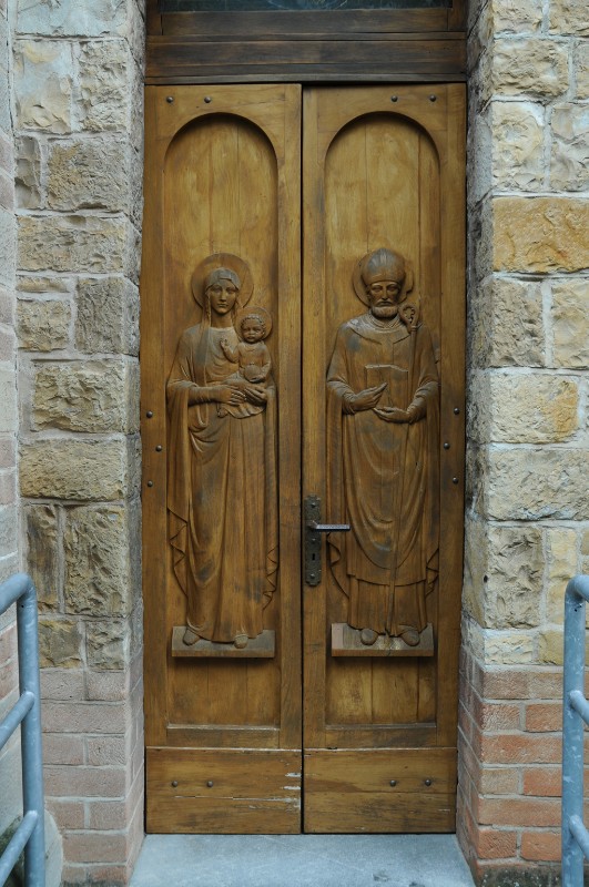 Ambito italiano sec. XX, Porta con Madonna e San Prospero