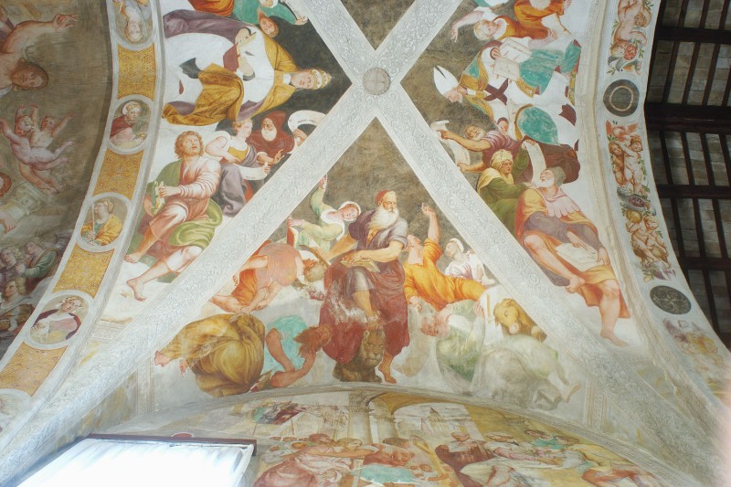 Amalteo P. (1544-1550), Padre della Chiesa con profeta e sibilla e San Luca