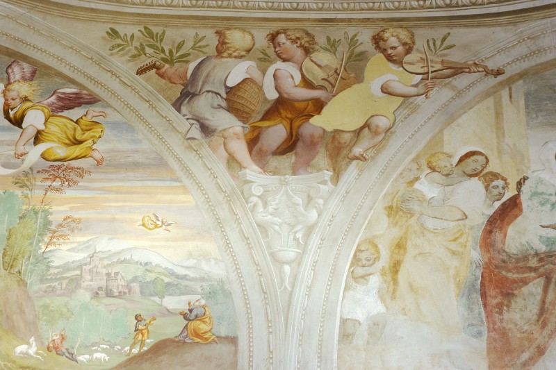Amalteo P. sec. XVI, Tre angeli musicanti con violino