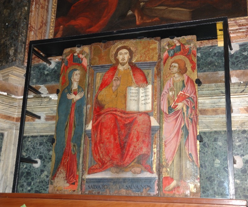 Di Francesco G. sec. XV, Trittico con Gesù tra la Madonna e San Giovannni