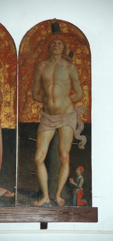 Scuola del Pastura sec. XV, Dipinto con San Sebastiano