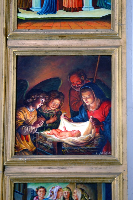 Ambito dell'Italia meridionale sec. XX, Natività di Gesù in olio su tela