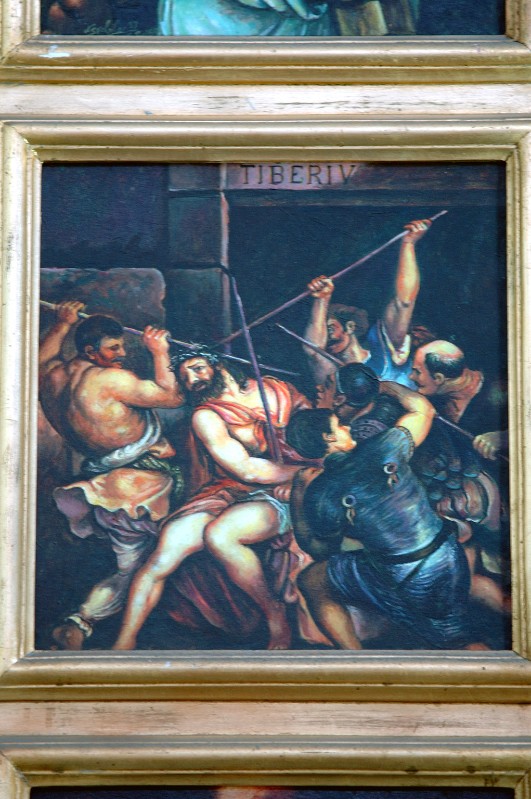 Ambito dell'Italia meridionale sec. XX, Gesù Cristo flagellato in olio su tela