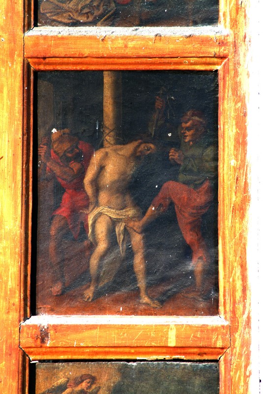 Ambito napoletano fine sec. XVI, Gesù Cristo flagellato in olio su tela