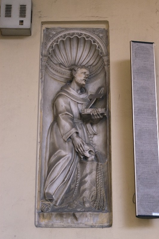 Bott. napoletana sec. XVI, San Francesco d'Assisi in marmo bianco scolpito