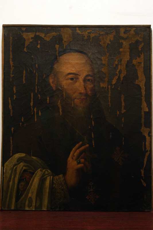 Ambito napoletano sec. XIX, Ritratto di abate in olio su tela