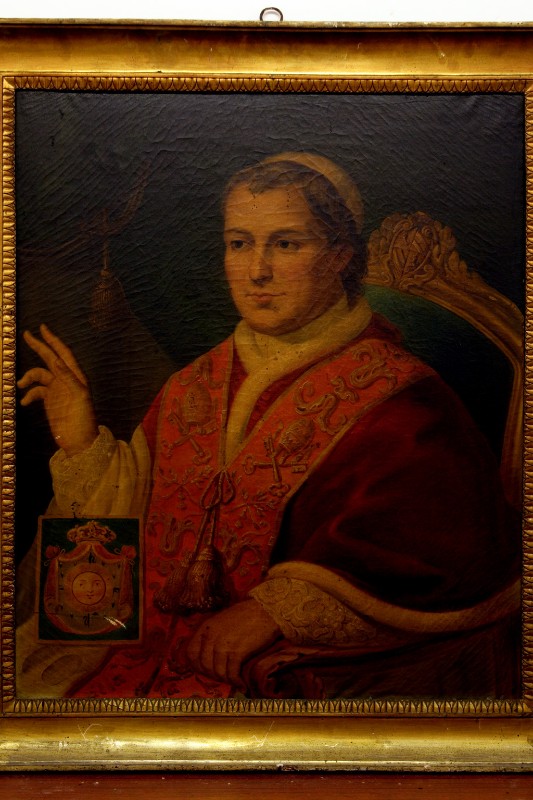 Ambito napoletano sec. XIX, Ritratto di Pio IX in olio su tela