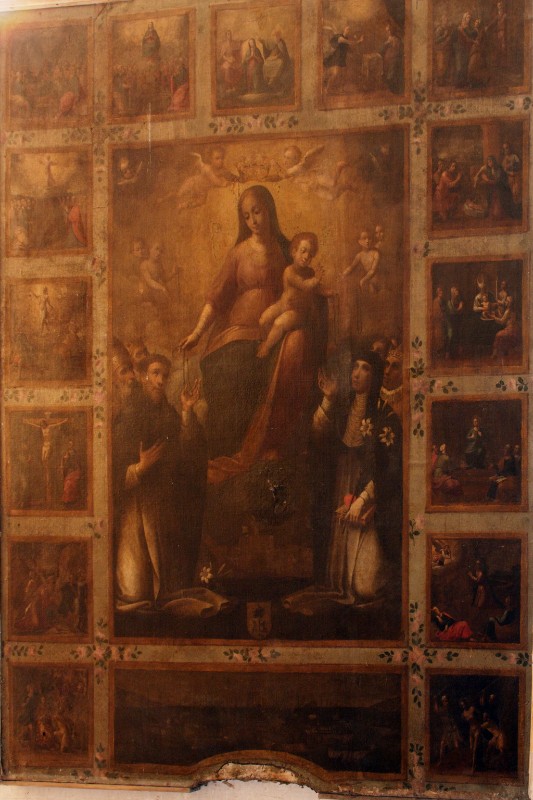 Bott. di Santafede F. secc. XVI-XVII, Madonna del rosario in olio su tela