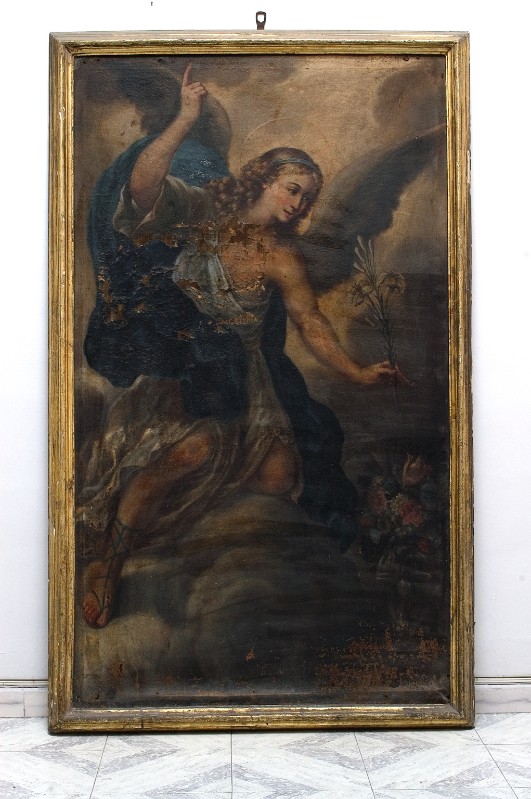 Ambito napoletano sec. XVIII, San Gabriele arcangelo in olio su tela