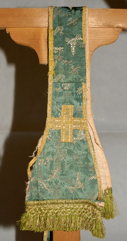 Manif. veneziana sec. XVII, Stola verde con disegno ispirato alla cineseria