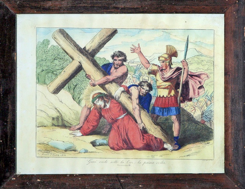 Bott. toscana sec. XX, Gesù cade sotto la Croce la prima volta