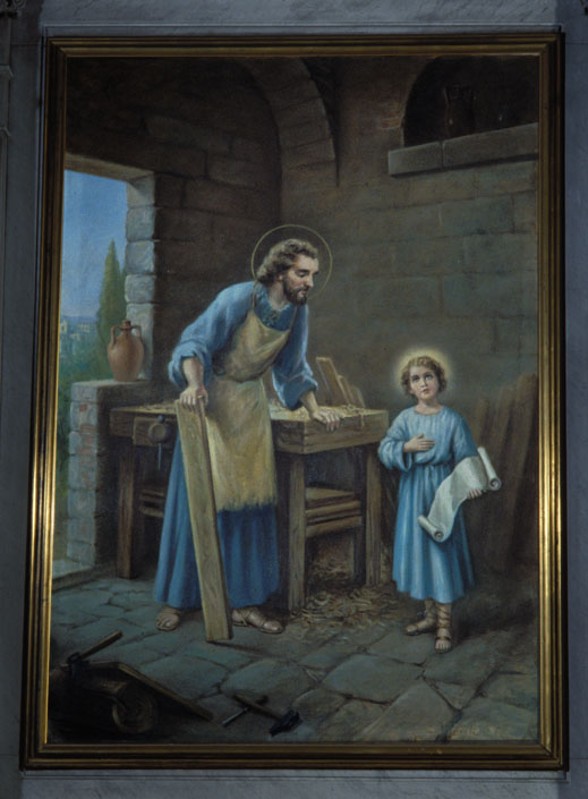 Moioli Da Olcio E. (1961), Gesù fanciullo nella bottega di San Giuseppe