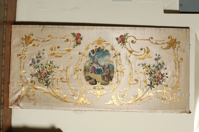 Manifattura lodigiana sec. XIX-XX, Paliotto bianco con Pietà e San Francesco
