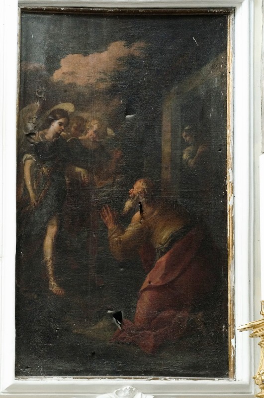 Malinconico A. ultimo quarto sec. XVII, Abramo e i tre angeli in olio su tela