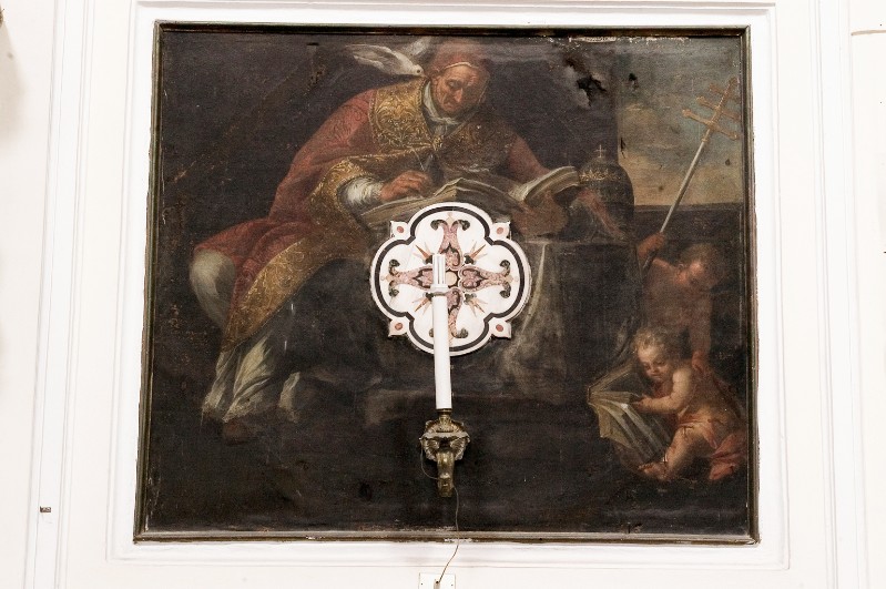 Malinconico A. (1681), San Gregorio ispirato dallo Spirito Santo in olio su tela
