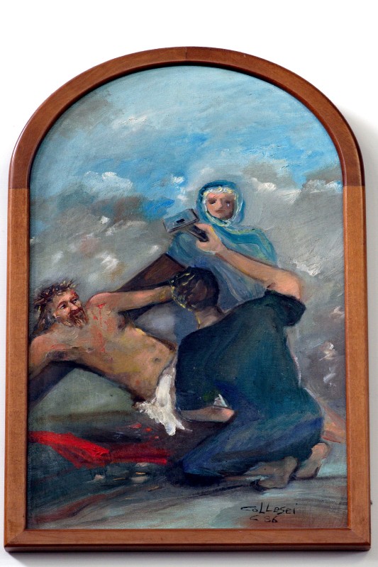 Collesei C. (1986), Gesù Cristo inchiodato alla croce in olio su tela