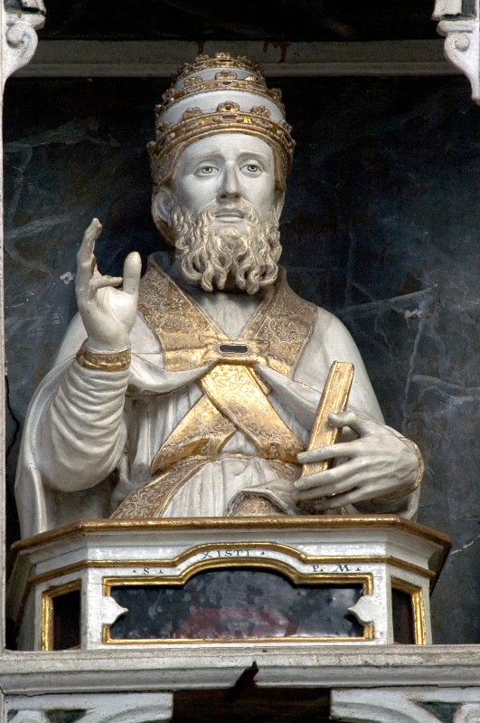 Diego da Careri secondo quarto sec. XVII, San Sisto II papa in legno scolpito