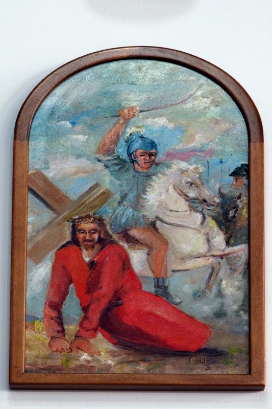 Collesei C. (1986), Gesù Cristo cade la prima volta in olio su tela