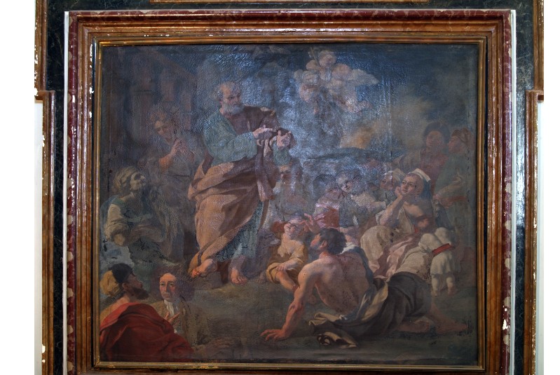 Di Falco P. sec. XVIII, San Pietro predica alle genti in olio su tela