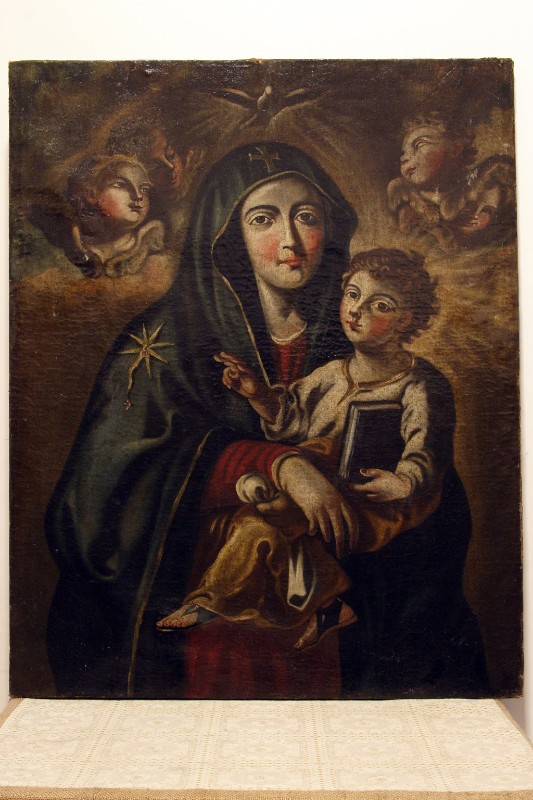 Ambito napoletano secc. XVII-XVIII, Madonna del Carmelo in olio su tela