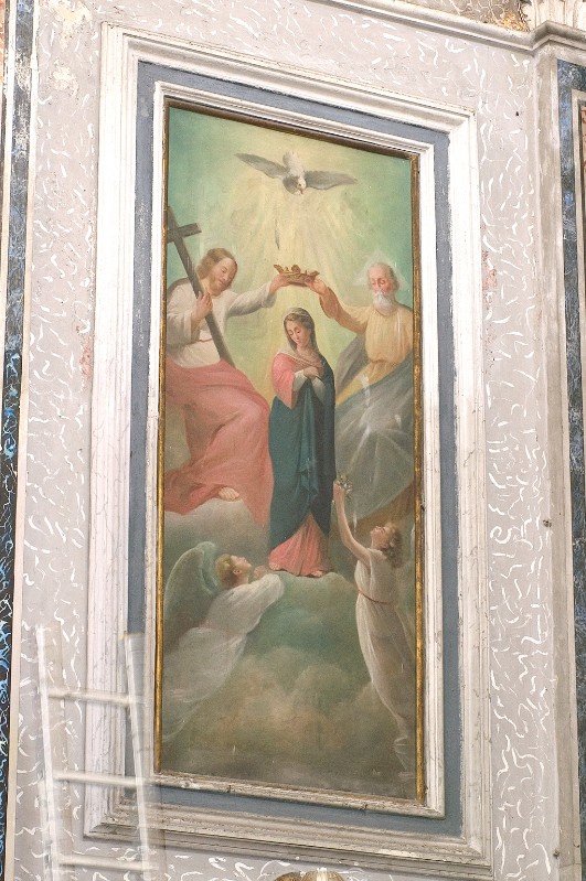 Ambito napoletano sec. XIX, Incoronazione della Madonna in olio su tela