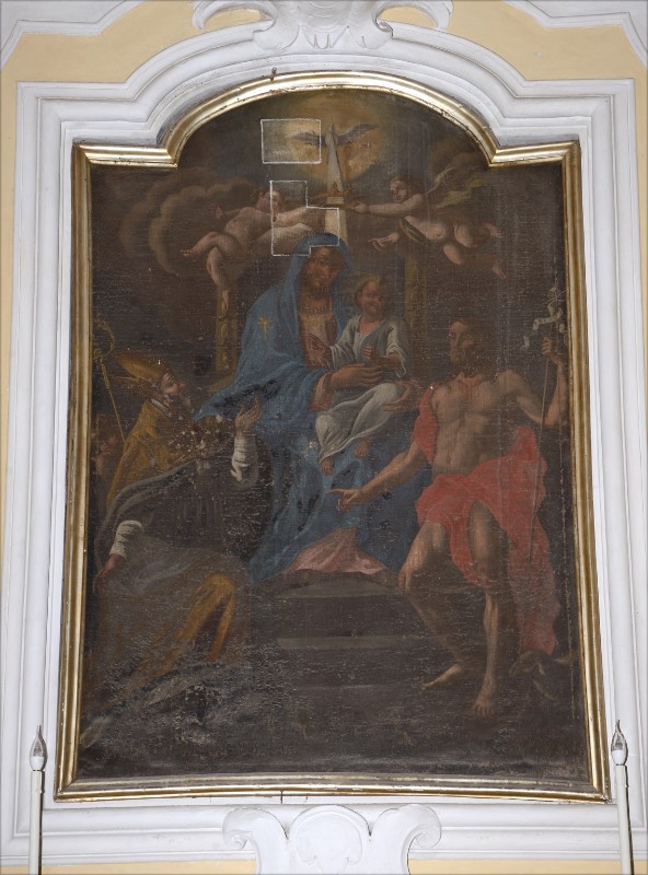 Ambito napoletano sec. XVIII, Dipinto della Madonna di Montevergine tra santi